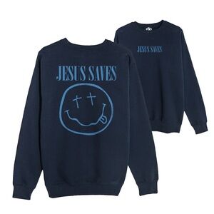 Jesus Saves Crewneck Sweatshirt- GLO